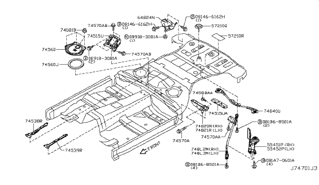 2017 Nissan 370Z Floor Fitting Diagram 12