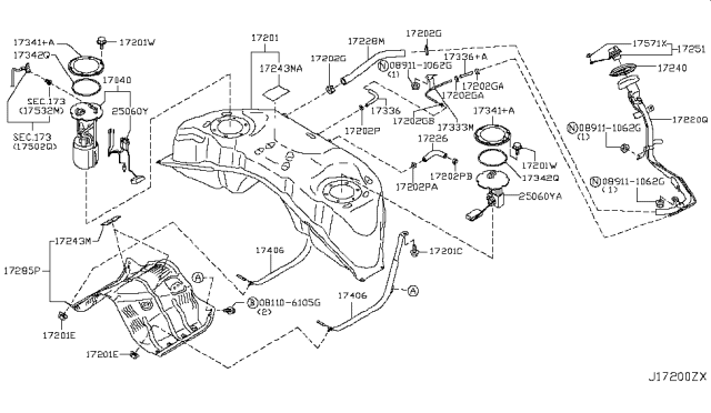 2009 Nissan 370Z Fuel Tank Diagram