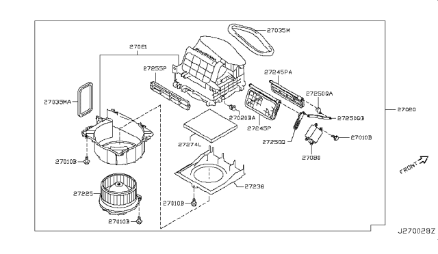 2015 Nissan 370Z Heater & Blower Unit Diagram 1