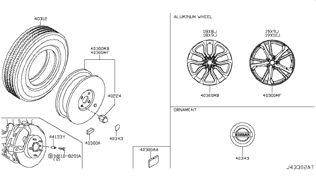 2019 Nissan 370Z Road Wheel & Tire Diagram 2
