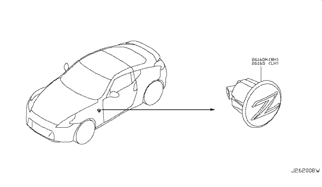 2009 Nissan 370Z Side Marker Lamp Diagram 1