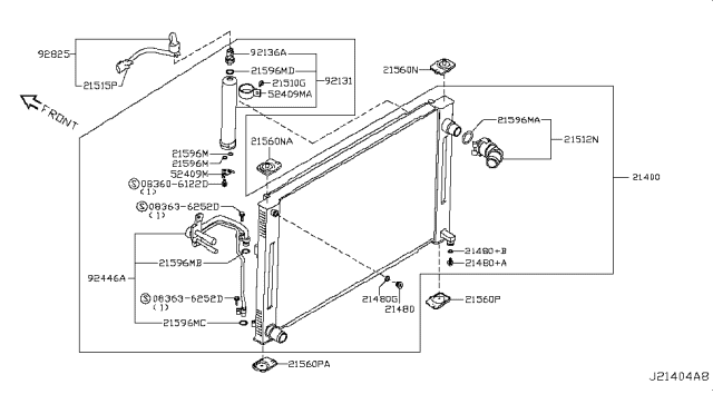 2017 Nissan 370Z Radiator,Shroud & Inverter Cooling Diagram 3