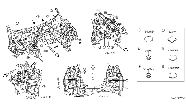 2014 Nissan 370Z Hood Ledge & Fitting Diagram 3