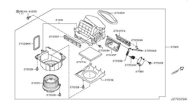 2018 Nissan 370Z Blower Assy-Front Diagram for 27200-1EA0E