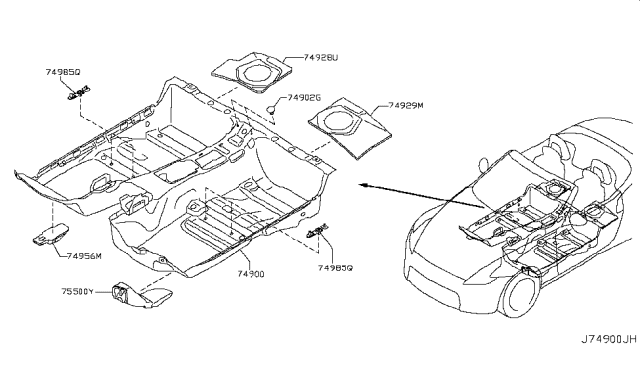 2017 Nissan 370Z Floor Trimming Diagram 2