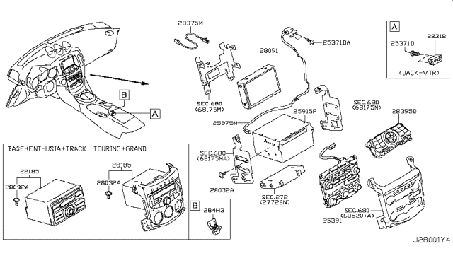 2013 Nissan 370Z Controller Assembly-Av Diagram for 25915-3LZ0A