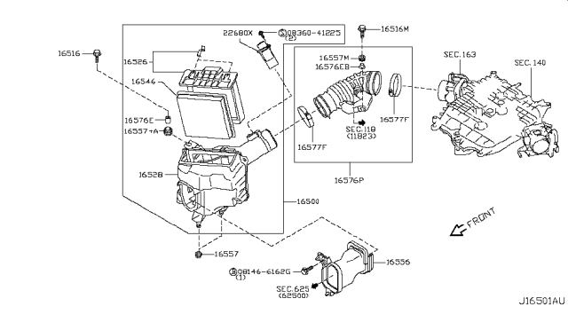 2009 Nissan 370Z Air Cleaner Diagram 4