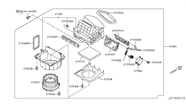 2019 Nissan 370Z Heater & Blower Unit Diagram 1