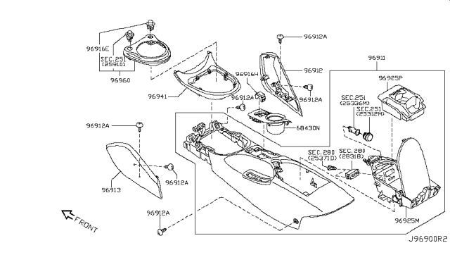 2010 Nissan 370Z Console Box Diagram 2