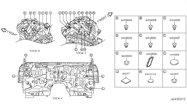 2012 Nissan 370Z Cover-Hole Diagram for 74849-1EA0A