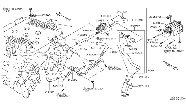 2018 Nissan 370Z Engine Control Vacuum Piping Diagram 2