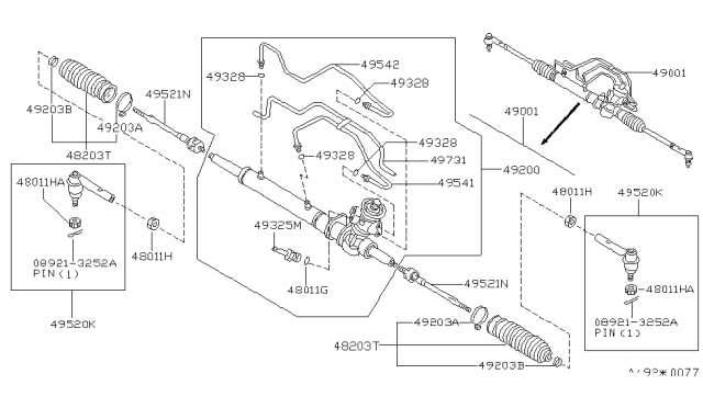 1994 Nissan Quest Socket Kit-Tie Rod Outer Diagram for 48520-0B025