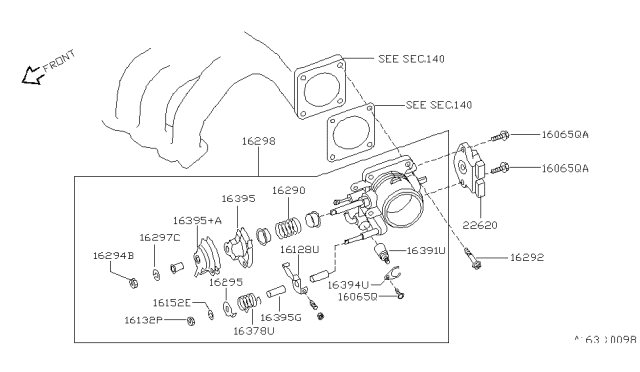 1995 Nissan Quest Lever, Throttle Diagram for 16134-0B711