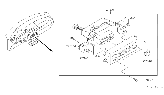 1993 Nissan Quest Control Assembly Diagram for 27510-0B000