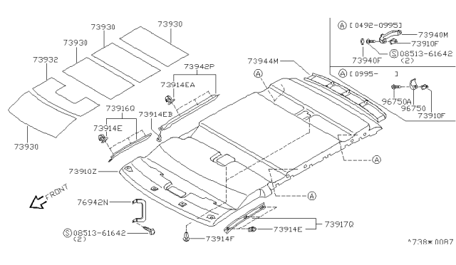 1998 Nissan Quest Roof Trimming Diagram 2