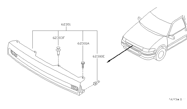 1997 Nissan Quest Grille Kit-Front Diagram for 62310-1B225