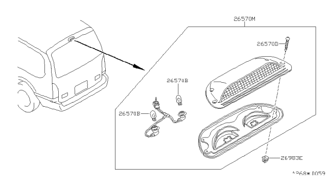 1997 Nissan Quest Lamp Assembly-Stop Diagram for 26590-0B012