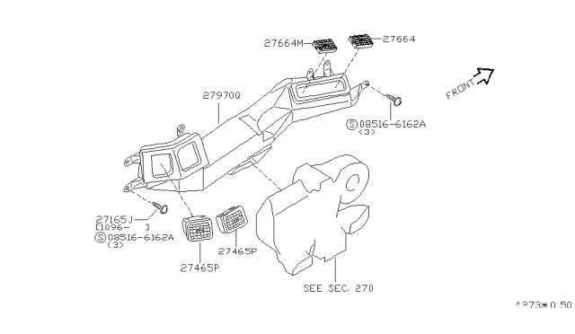 1993 Nissan Quest Grille Diagram for 27922-0B001