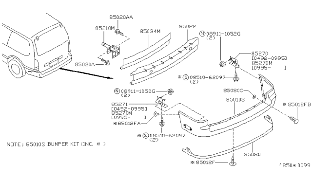 1993 Nissan Quest Rear Bumper Diagram