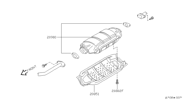 1993 Nissan Quest Shelter-Converter,Lower Diagram for 20853-0B000