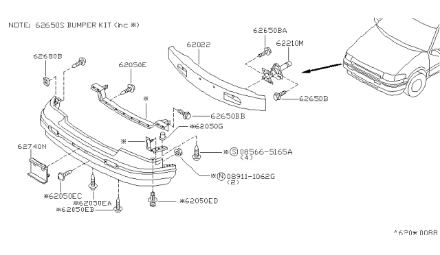 1993 Nissan Quest Front Bumper Diagram