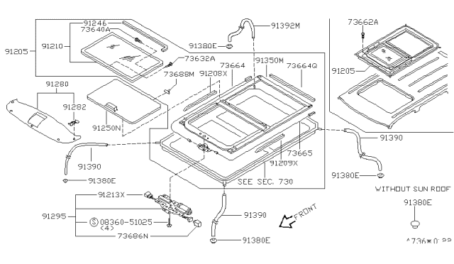 1993 Nissan Quest Plug-Side Trim Diagram for 74816-0B005