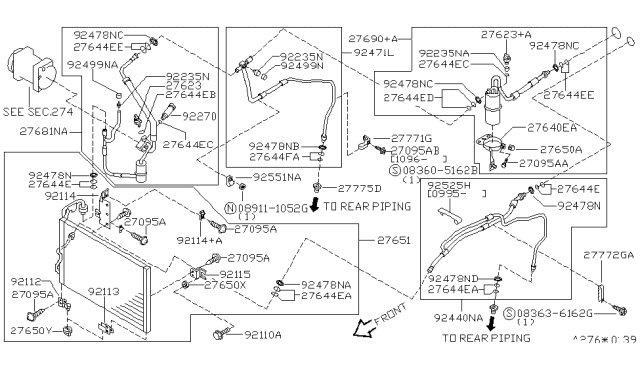 1993 Nissan Quest Pipe Assy-Rear Cooler,Low A Diagram for 92471-0B010