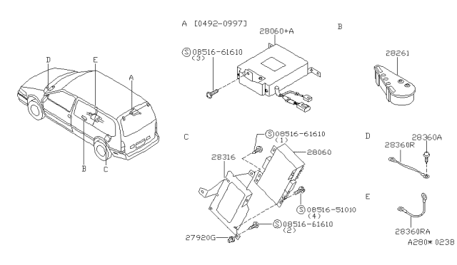 1993 Nissan Quest Amp Diagram for 28060-0B320