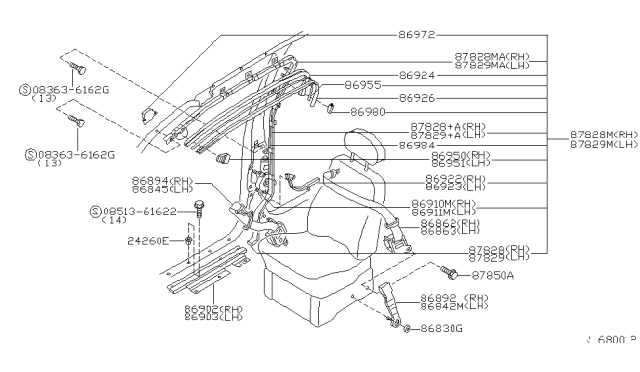 1995 Nissan Quest Front Seat Belt Diagram 1