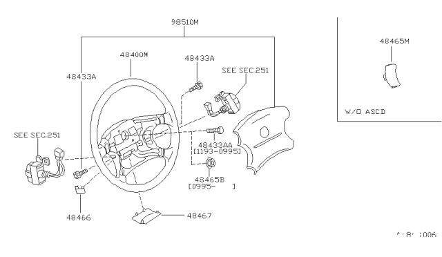 1995 Nissan Quest Lid-Steering,RH Diagram for 48465-1B003