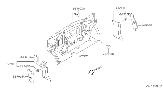 1996 Nissan Quest Dash Trimming & Fitting Diagram