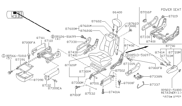 1998 Nissan Quest Front Seat Diagram 4