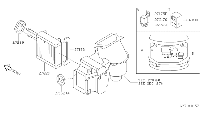 1994 Nissan Quest Grommet Diagram for 27289-0B000