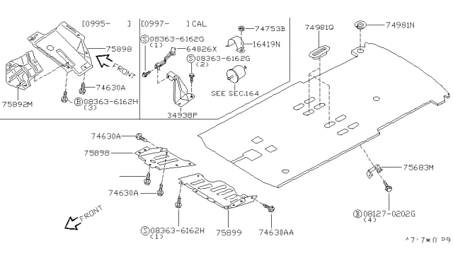 1997 Nissan Quest Bracket-Fuel Filter Diagram for 16422-6B700