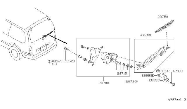 1995 Nissan Quest Rear Window Wiper Diagram