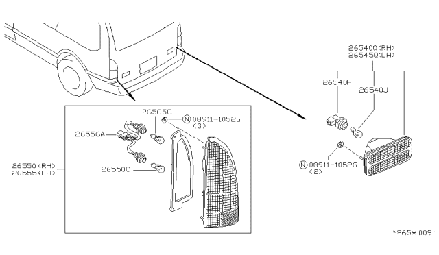 1995 Nissan Quest Rear Combination Lamp Diagram