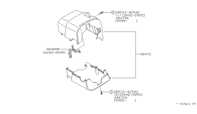 1993 Nissan Quest Cover Set-Steering Column Diagram for 48470-0B200