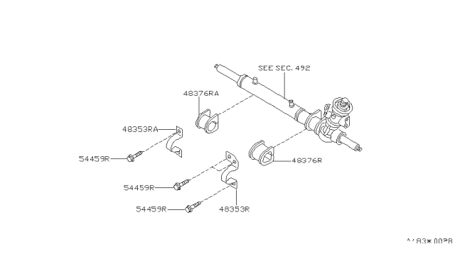 1998 Nissan Quest Insulator Diagram for 48377-0B000