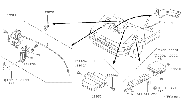 1995 Nissan Quest Actuator Assy-Ascd Diagram for 18970-0B300