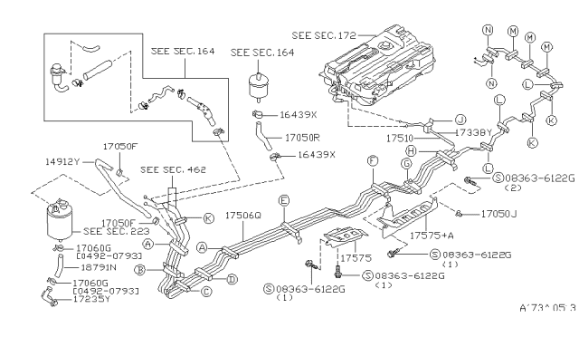 1994 Nissan Quest Hose-EVAPOLATION Control Diagram for 14912-0B010