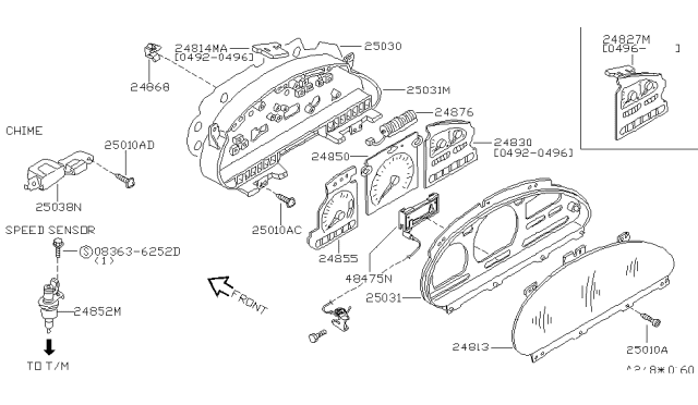 1996 Nissan Quest Instrument Meter & Gauge Diagram 1