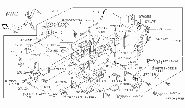 1996 Nissan Quest Heater & Blower Unit Diagram 2