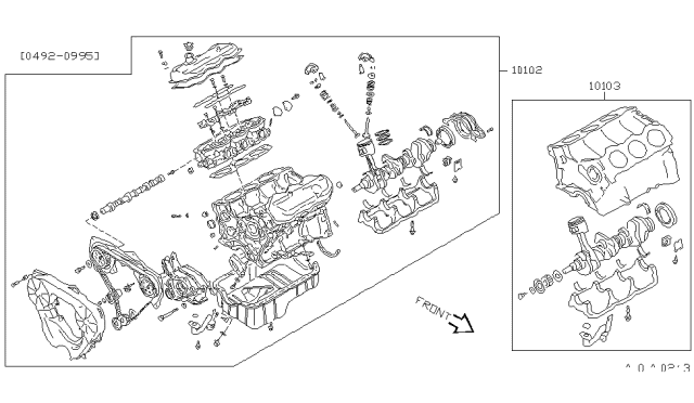 1996 Nissan Quest Engine-Bare Diagram for 10102-0B0B0