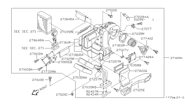 1995 Nissan Quest Fan-Rear Bl0Wer Diagram for 27382-0B000