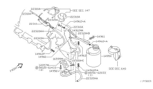 1997 Nissan Quest Engine Control Vacuum Piping Diagram 1