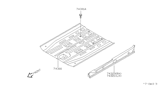 1998 Nissan Quest Floor-Front Diagram for 74300-6B730