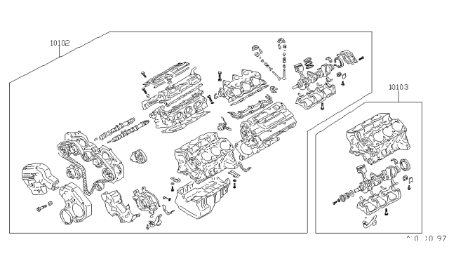 1995 Nissan 300ZX Bare & Short Engine Diagram 2