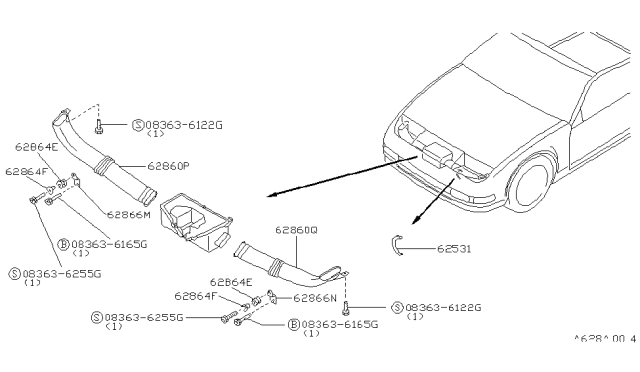 1991 Nissan 300ZX Front Panel Fitting Diagram 1