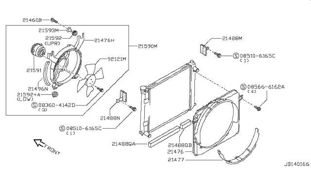 1996 Nissan 300ZX SHROUD-Upper Diagram for 21476-30P00