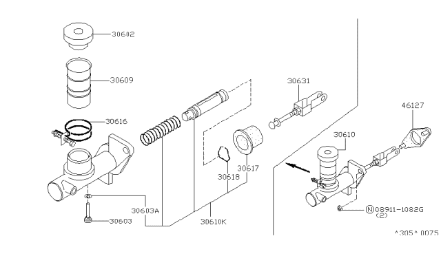 1995 Nissan 300ZX Clutch Master Cylinder Diagram 1